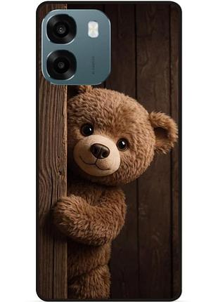 Силіконовий чохол бампер для oppo a6 з малюнком ведмедик пухнастий