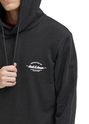 Мужское синее прямое худи jack & jones черный, l 3