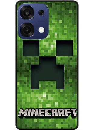 Силиконовый чехол бампер для oppo a6 pro с рисунком крипер minecraft майнкрафт