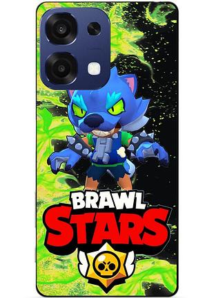 Чехол силиконовый бампер для oppo a6 pro с героем бравл леон оборотень brawl