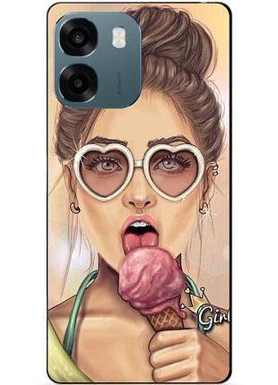Чехол силиконовый бампер для oppo a6 с рисунком мороженое