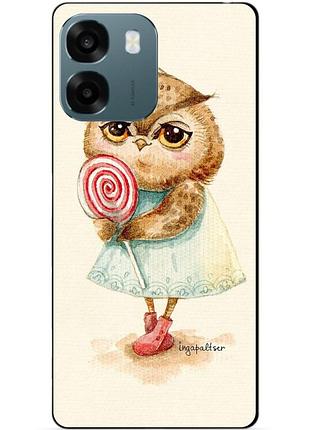 Чехол силиконовый бампер для oppo a6 с рисунком совушка