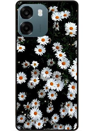 Силиконовый чехол бампер для oppo a6 с рисунком цветы ромашки