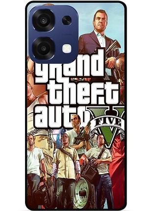 Чехол силиконовый бампер для oppo a6 pro с рисунком гта gta