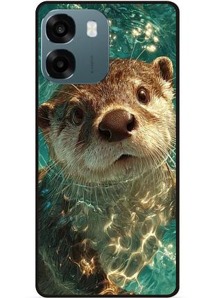 Силіконовий чохол бампер для oppo a6 з малюнком мордочка видри