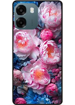 Силіконовий чохол бампер для oppo a6 з малюнком квіти піони