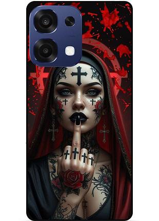 Силіконовий чохол бампер для oppo a6 pro з малюнком бунтарка монашка