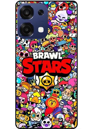 Силиконовый бампер чехол для oppo a6 pro с рисунком brawl силовая лига нокаут бравл леон ворон