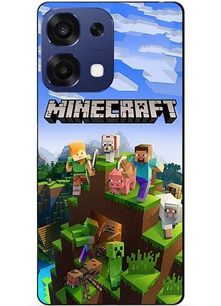 Силіконовий чохол бампер для oppo a6 pro з малюнком minecraft майнкрафт