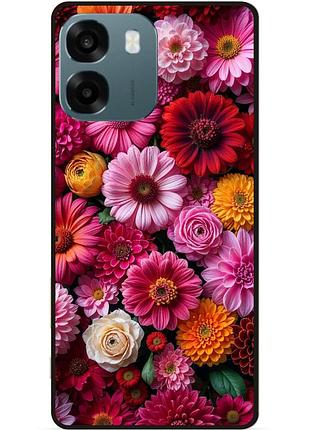 Силиконовый чехол бампер для oppo a6 с рисунком цветы герберы цинии