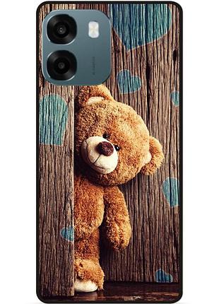 Силиконовый чехол бампер для oppo a6 с рисунком пушистый мишка