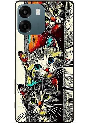 Силиконовый чехол бампер для oppo a6 с рисунком котята