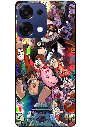 Силиконовый бампер чехол для oppo a6 pro с рисунком гравити фолз gravity falls