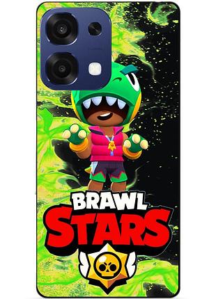 Чехол силиконовый бампер для oppo a6 pro с героем бравл леон динозавр brawl