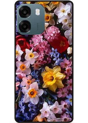 Силиконовый чехол бампер для oppo a6 с рисунком цветы нарциссы