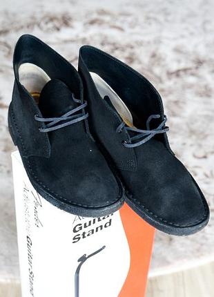 Ботинки мужские clarks desert boots (дезерты clarks) черные замшевые 44 размер / 28.5 cм