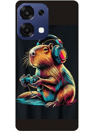 Силиконовый бампер чехол для oppo a6 pro капибара