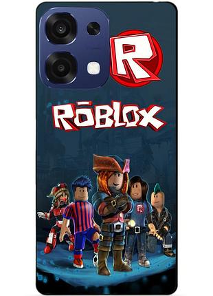 Силиконовый бампер чехол для oppo a6 pro с рисунком roblox роблокс