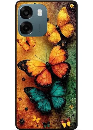 Силиконовый бампер чехол для oppo a6 с картинкой бабочки мотыльки