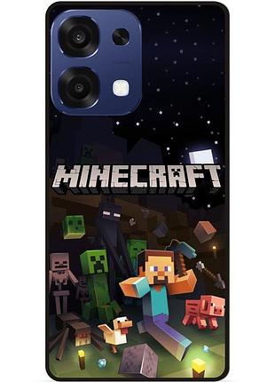 Силиконовый чехол бампер для oppo a6 pro игра майнкрафт minecraft