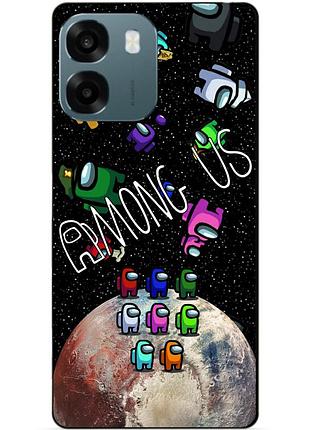 Чехол силиконовый бампер для oppo a6 с рисунком амонг ас among us