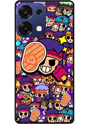 Силиконовый бампер чехол для oppo a6 pro стикеры бравл фэнг brawl