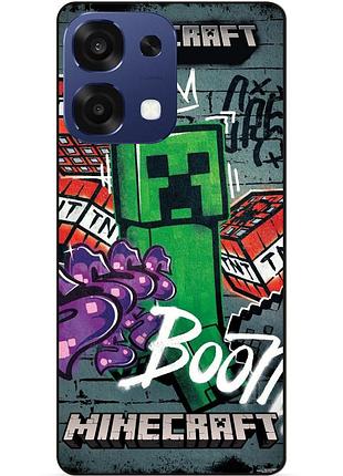 Силіконовий чохол бампер для oppo a6 pro з малюнком майнкрафт minecraft