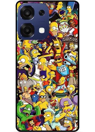 Чехол силиконовый бампер для oppo a6 pro с рисунком стикеры симпсоны мультяшки simpsons