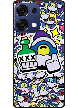 Силіконовий чохол бампер для oppo a6 pro стікери бравл барли brawl
