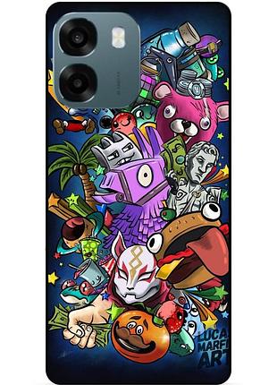 Силіконовий чохол бампер для oppo a6 з картинкою фортнайт fortnite