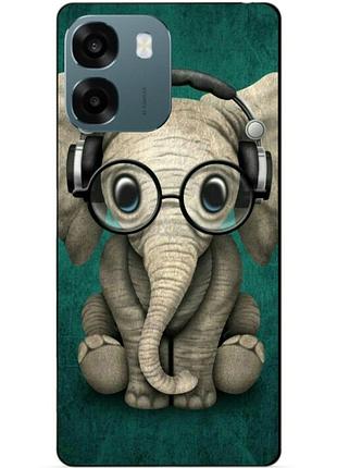 Силіконовий чохол бампер для oppo a6 з малюнком слоник