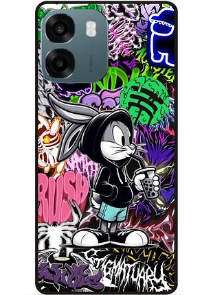 Чехол силиконовый бампер для oppo a6 с рисунком малий вухань bugs bunny