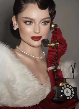 Високі/ довгі вишневі/бордові/бургундія 🍒 бархатні/велюрові/оксамитові рукавички вечірні для фотосесії, вечірки, для стильних образів, корпоративу🍒 8