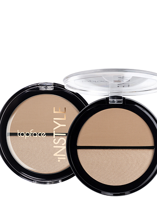 Бронзатор і гайлайтер для обличчя topface instyle pt262 № 02 пісочно-бежевий бежевий