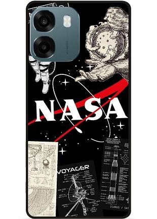 Силиконовый чехол бампер для oppo a6 с рисунком nasa