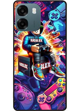 Силіконовий чохол бампер для oppo a6 з картинкою roblox роблокс