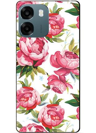 Силіконовий чохол бампер для oppo a6 з малюнком півонії квіти