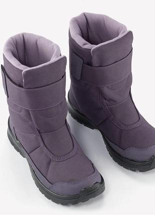 Сапоги детские quechua sh100 warm теплые, водонепроницаемые, фиолетовые