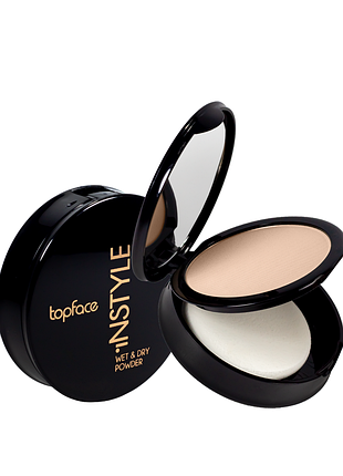 Пудра для обличчя topface instyle wet & dry powder pt261, № 04 персиковий daily skin care