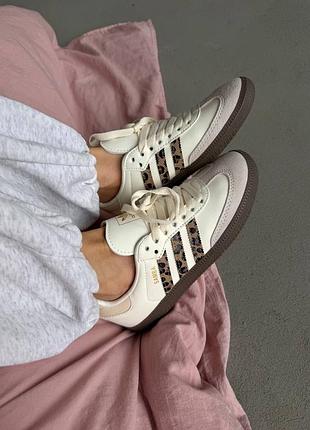 😍 жіночі кросівки adidas samba | light beige / leo premium (8)