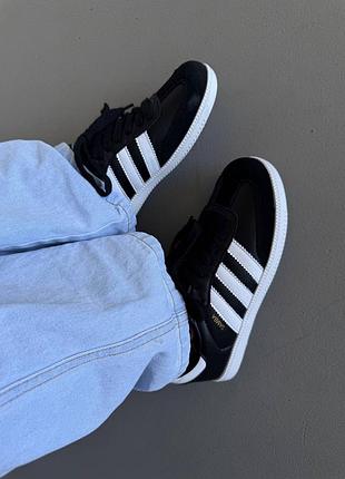 😍 жіночі кросівки adidas samba | black / white sole (7)