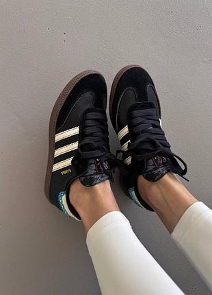 😍 жіночі кросівки adidas samba x feifei ruan black premium (7)