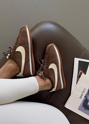 Кроссовки женские nike cortez | « brown suede» premium
