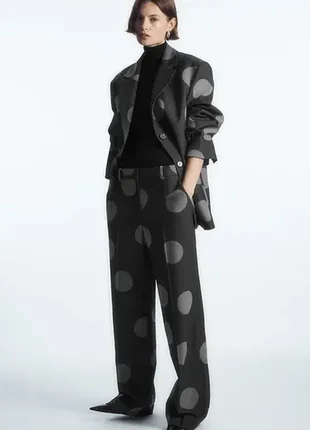 Штани жіночі cos polka-dot wool-blend straight-leg trousers / 34