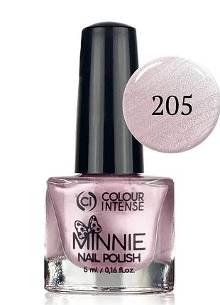 Лак для нігтів colour intense minnie 5 мл np-16 № 205 п pearl gray ніжно-сірий daily skin care