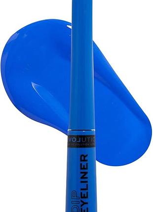 Кольорова рідка підводка relove dip eyeliner від revolution blue