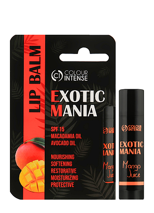 Бальзам для губ colour intense exotic mania зволожувальний spf15 no 02 mango juice з ароматом манго daily skin care