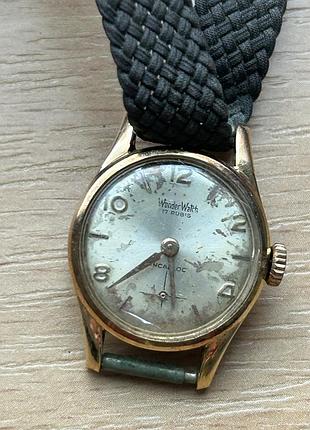 Золотий вінтажний швейцарський годинник wonder watch 18k (0.750 проба)