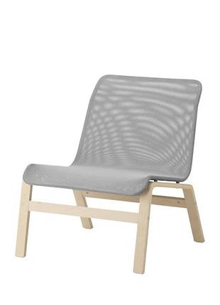 Крісло сіре на деревʼяному каркасі ikea 5