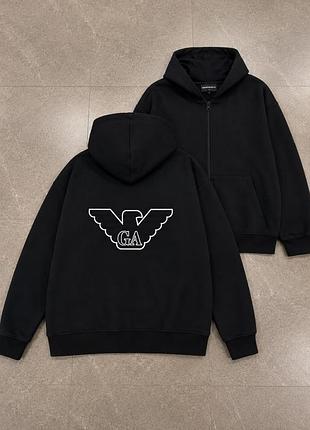 Armani zip hoodie черные
